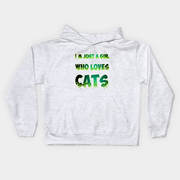 I'm just a girl who loves cats Kids Hoodie by Blue Butterfly Designs 